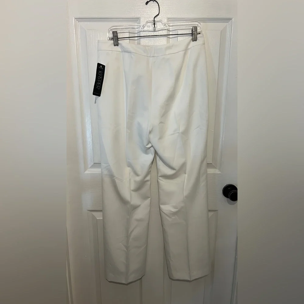 KASPER Women's White Front Crease Dress Pants Size 8P NEW - Picture 2 of 5